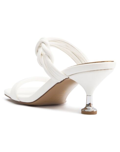 Mules Lara blanches - Talon 5 cm