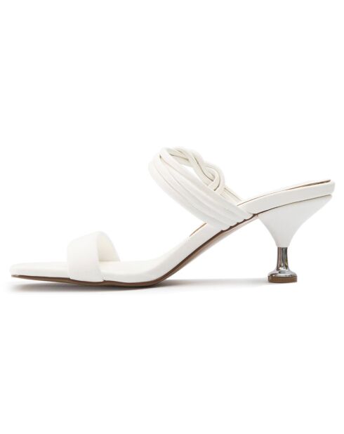 Mules Lara blanches - Talon 5 cm