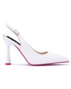 Slingbacks Loretta blancs - Talon 11 cm