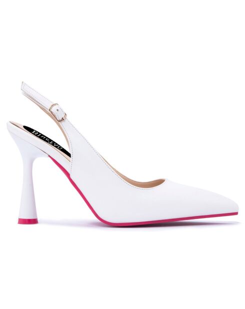 Slingbacks Loretta blancs - Talon 11 cm