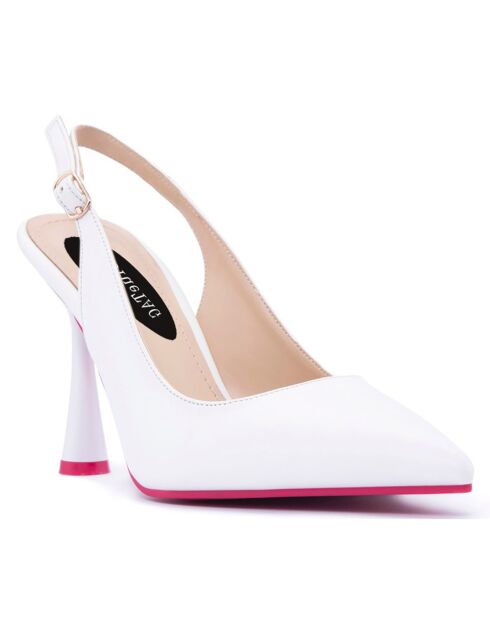 Slingbacks Loretta blancs - Talon 11 cm