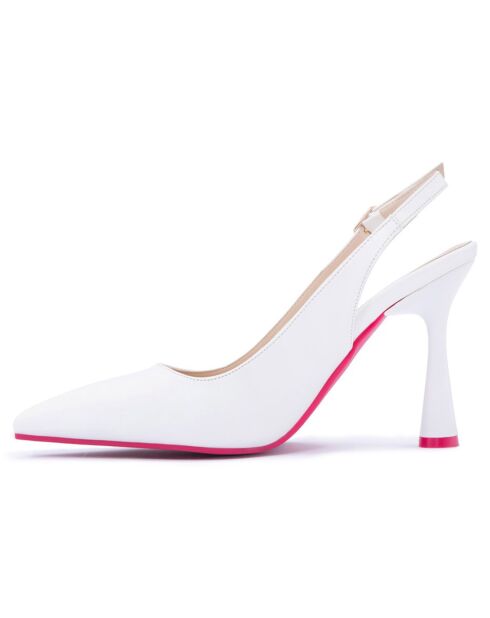 Slingbacks Loretta blancs - Talon 11 cm