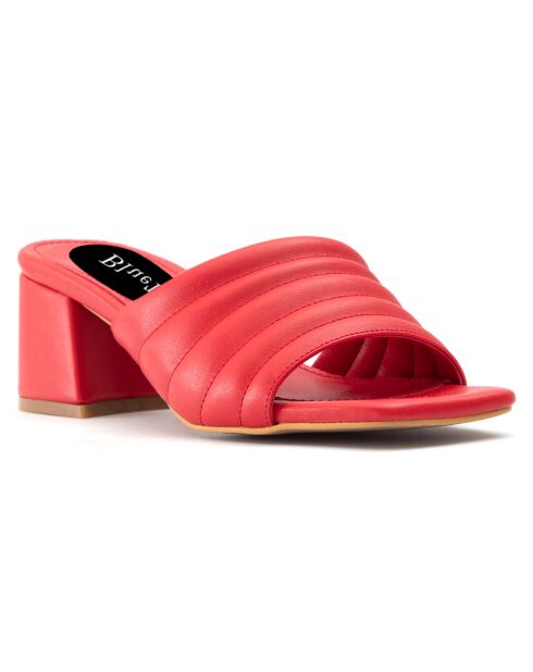 Mules Lina rouges - Talon 5.5 cm