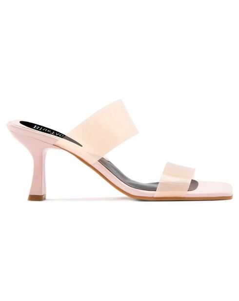 Mules Filomena rose clair - Talon 8 cm