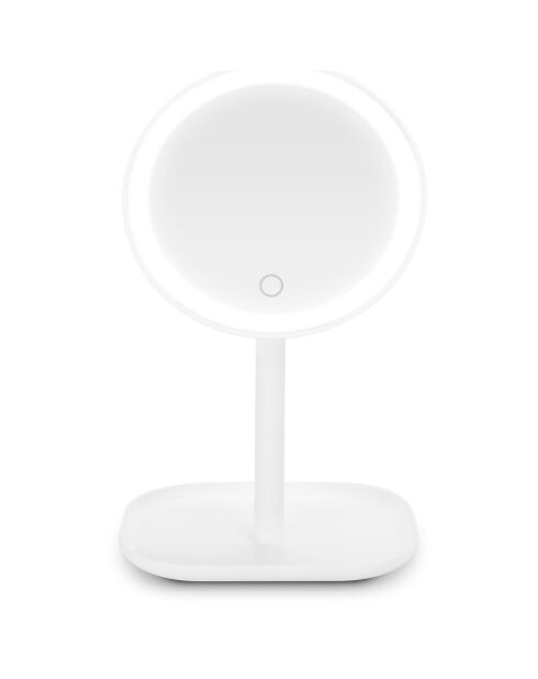 Miroir Grossissant Rond Led Tactile Beauty_Stand blanc - 16.5x12.7x27 cm