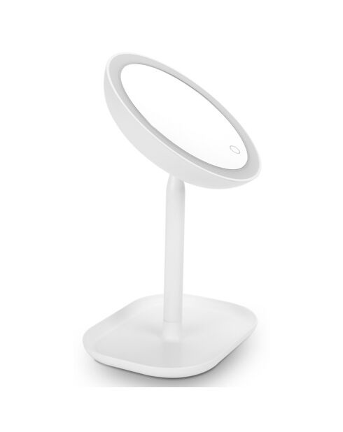 Miroir Grossissant Rond Led Tactile Beauty_Stand blanc - 16.5x12.7x27 cm