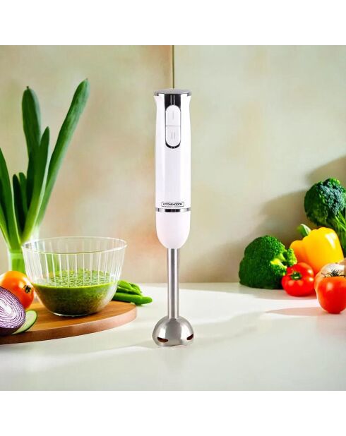 Mixeur Plongeant Pied Inox Hand X White blanc - 6.5x6.5x37 cm