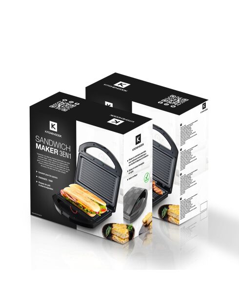 Grill Panini Electrique noir - 23.6x22.9x9.5 cm