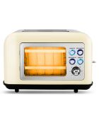 Grille Pain Double Fente Avec Vitre beige - 28.5x19x18 cm