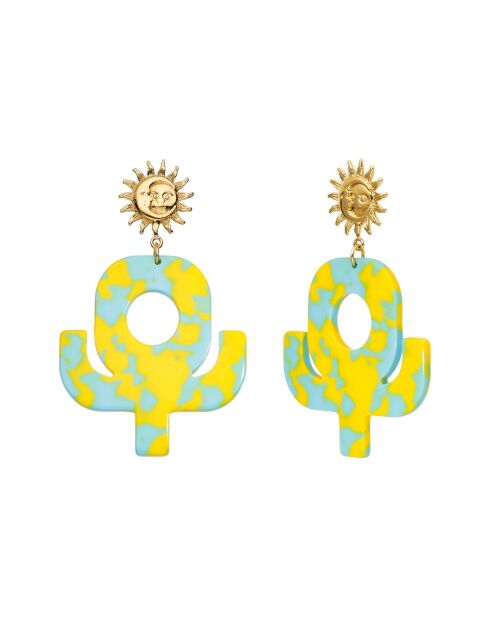 Boucles d’oreilles Irma jaune bicolore