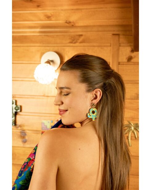 Boucles d’oreilles Irma jaune bicolore