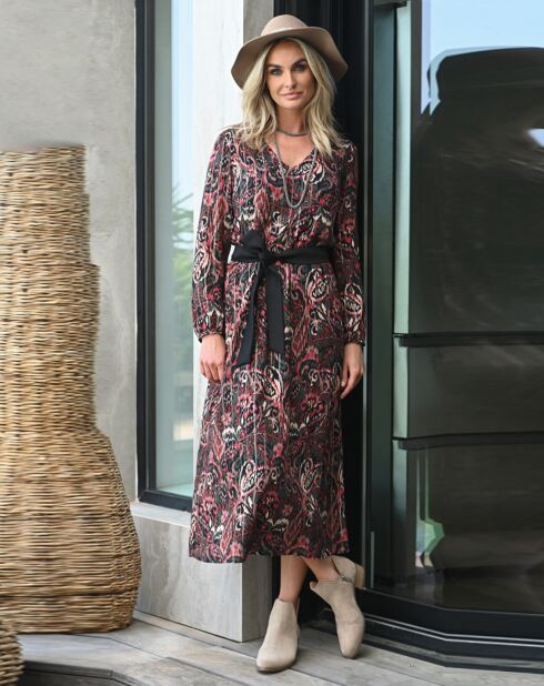 Robe Longue Jemi imprimée rose