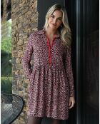 Robe  Claudia imprimée rose