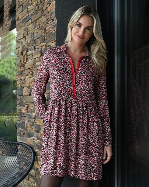Robe  Claudia imprimée rose