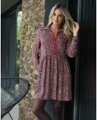 Robe  Claudia imprimée rose