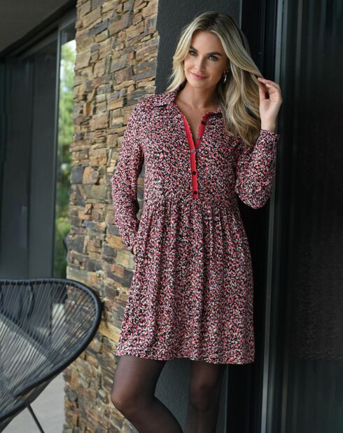 Robe  Claudia imprimée rose
