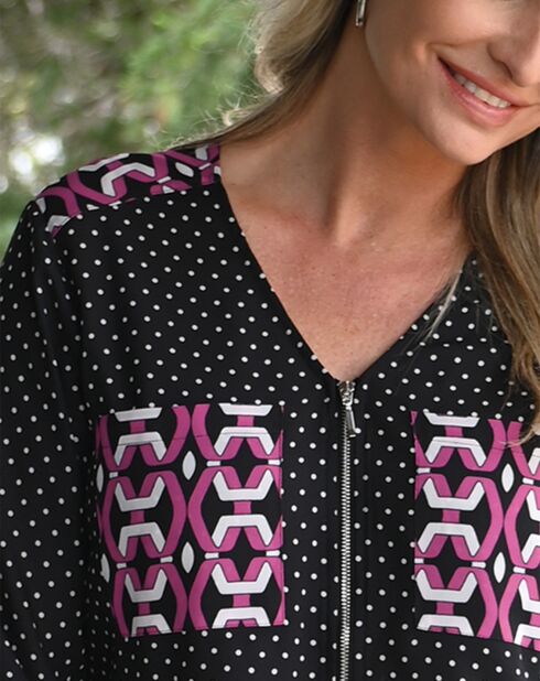 Chemise Vanessa imprimée bleu foncé