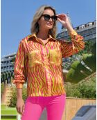 Chemise Taj imprimée jaune/rose