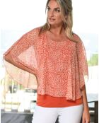 Top Terracotta imprimé orange