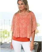 Top Terracotta imprimé orange