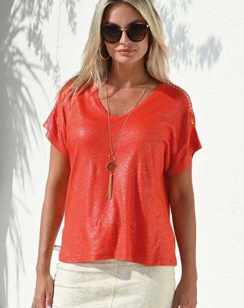T-Shirt en Lin mélangé Trish orange