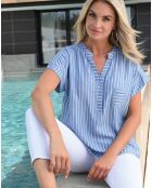 Blouse Cay bleu/blanc