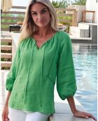 Blouse 100% Lin Shanti verte
