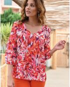 Blouse Tonga imprimée rose