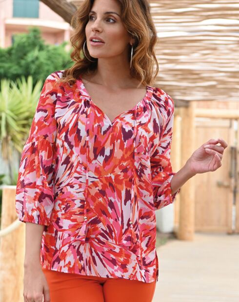 Blouse Tonga imprimée rose