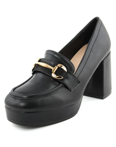 Mocassins Julie noirs - Talon 8.5 cm