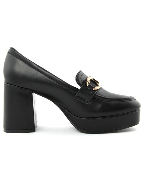 Mocassins Julie noirs - Talon 8.5 cm