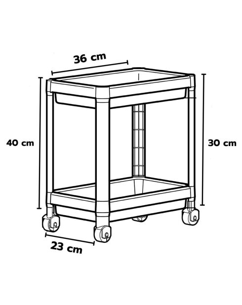2 Meubles de rangement gris - 23x36x40 cm