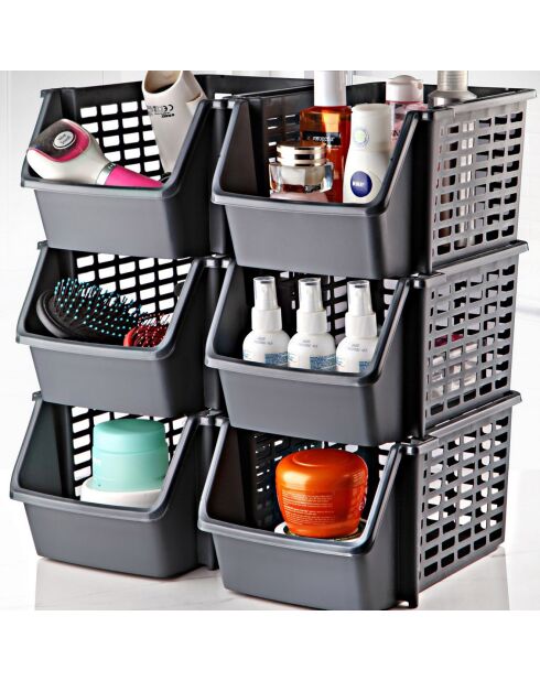 Panier EVYDZN anthracite - 21x28x15 cm