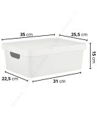 3 Boites de rangement blanches - 35x25.5x15 cm