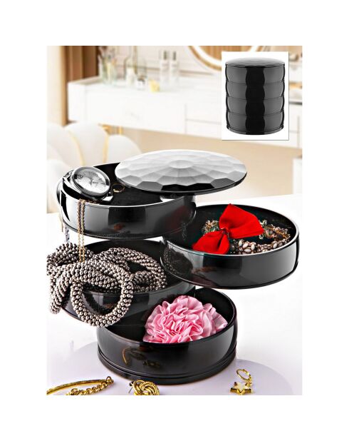 Boite à bijoux Korg noire - 11x11x12 cm