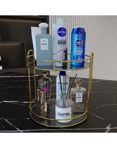 Organizador de baño dorado SD100 - 27x24x5 cm