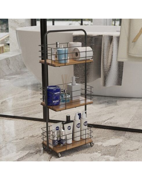 Organisateur salle de bain SG015 noir - 35x10x82 cm