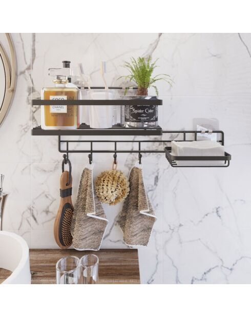 Organisateur salle de bain SY chrome - 40x42x12 cm