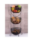 Panière à fruits Aleyna noire - 25.5x25.5x14 cm