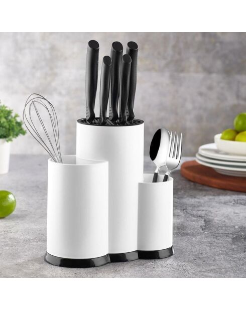 Porte ustensile LV-293B blanche - 22x12x22 cm