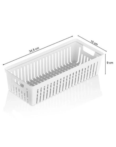 3 Organisateurs tiroirs  blanc - 34.5x15x9 cm