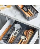 3 Organisateurs tiroirs gris - 34.5x15x9 cm