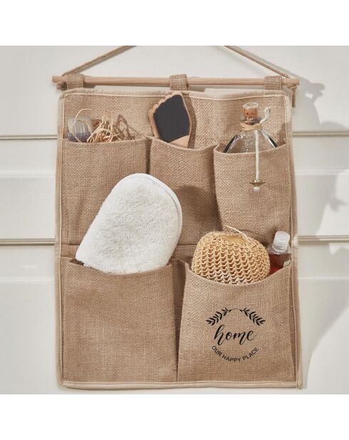 Lichtbruin hangrek van 100% jute - 35x45 cm