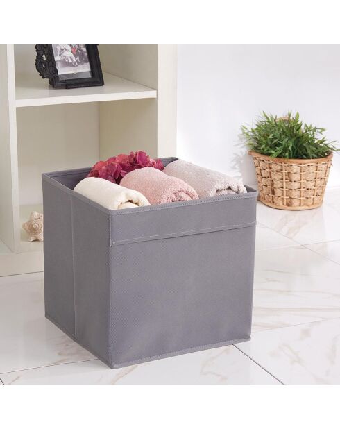 Boite de rangement YLC grise - 30x30x30 cm