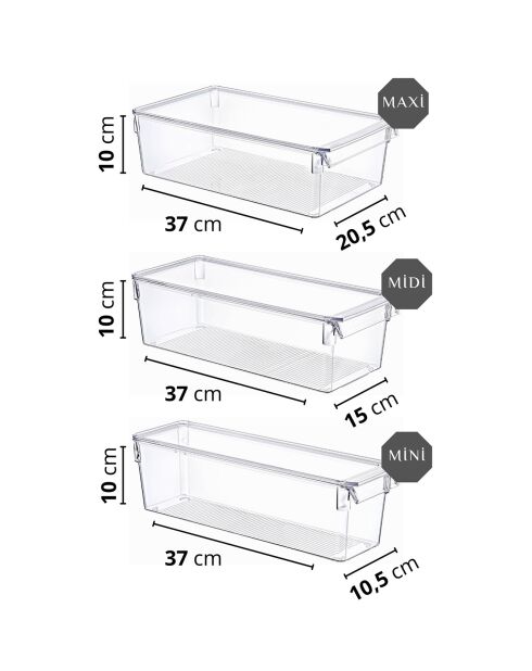 Organizer frigo trasparenti CLRKPK3