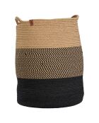 Panier en Jute Coco noir/marron - 22x22x35 cm