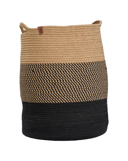 Panier en Jute Coco noir/marron - 22x22x35 cm