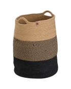 Panier en Jute Coco noir/marron - 22x22x35 cm