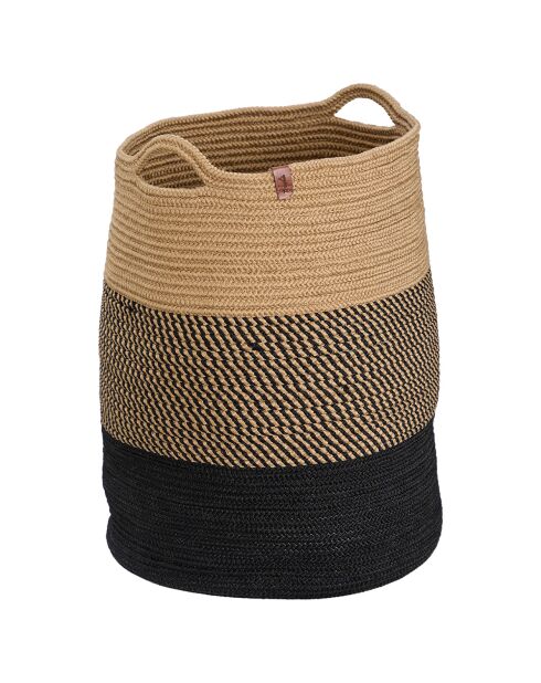 Panier en Jute Coco noir/marron - 22x22x35 cm