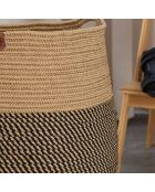 Panier en Jute Coco noir/marron - 22x22x35 cm